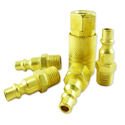 5pc Brass Plated Air Coupler with Adapter