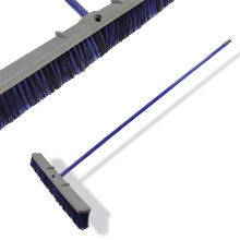 24" PUSH BROOM W/59" STEEL HDL, PLAST BRISTLE