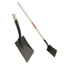 SQUARE SHOVEL LONG WOODEN HDL